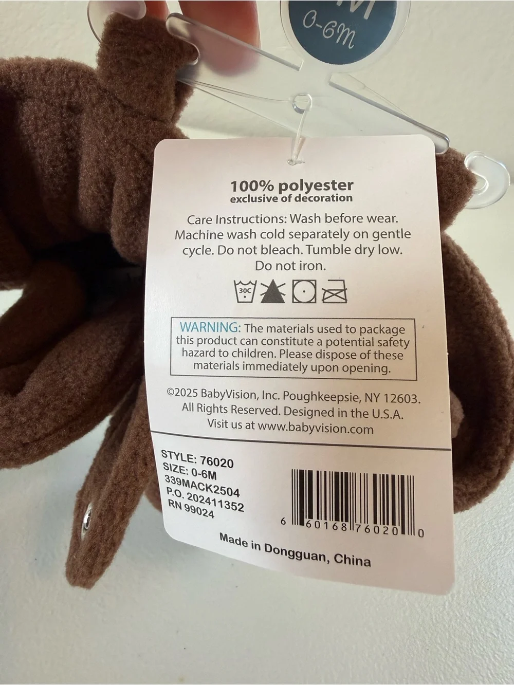 NWT Brown Fleece Baby Booties 0-6 months